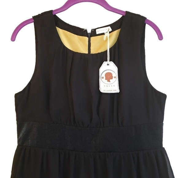 Modcloth Tulle Black Empire Waist Dress NWT - Picture 2 of 6